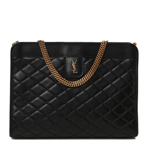 SAINT LAURENT Lambskin Quilted Monogram Baby Victoire 